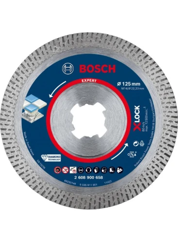 Bosch Expert X-Lock diamant slijpschijf Hard Ceramic 125 x 22,23 x 1,4 x 10 mm 2608900658