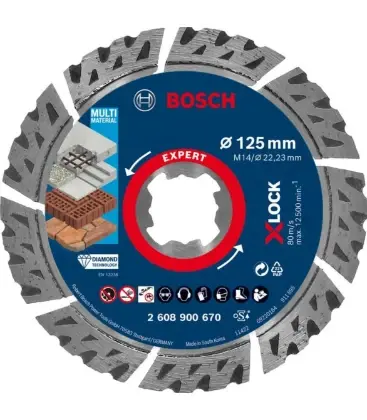 Bosch 2608900670 Bosch Expert X-Lock diamant slijpschijf Multi Material 125 x 22