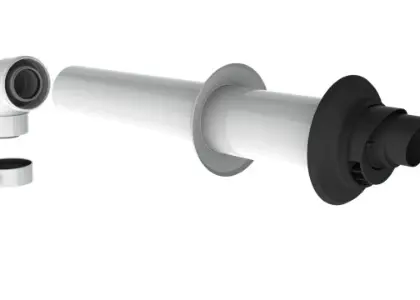 Burgerhout 40.047.00.87 Burgerhout Twinsafe concentrisch PP/staal muurdoorvoer inclusief bocht 60/100 mm