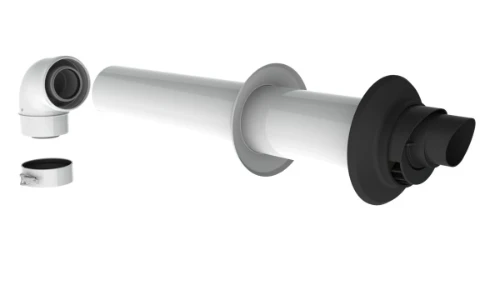 Burgerhout Twinsafe concentrisch PP/staal muurdoorvoer inclusief bocht 60/100 mm 40.047.00.87