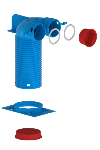 Burgerhout 40.047.03.53 Hybalans+ ventielaansluitstuk haaks 2x75 mm blauw