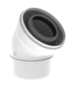 Burgerhout Twinsafe concentrisch PP/alu bocht 45° MF 60/100 mm 40.047.08.76