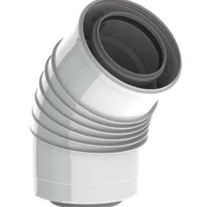 Burgerhout Twinsafe concentrisch PP/alu bocht 45° MF 100/150 mm 41.008.43.63