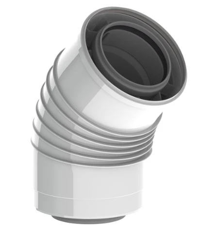 Burgerhout Twinsafe concentrisch PP/alu bocht 45° MF 100/150 mm 41.008.43.63