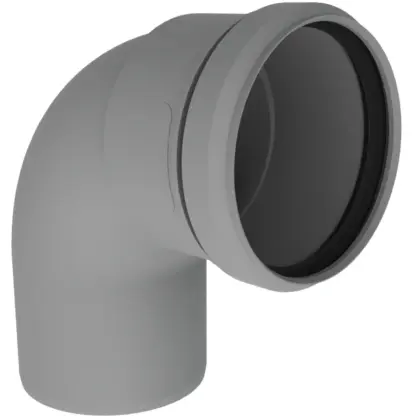Burgerhout Enkelwandige rookgasbocht Burgerhout Twinline 90° 100mm/100mm kunststof 452 400452140