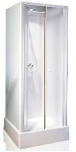 CA13 vrijstaande douchecabine acryl 815 x 815 x 2020 mm - wit - inclusief douchemengkraan, doucheset en aansluitset CA13