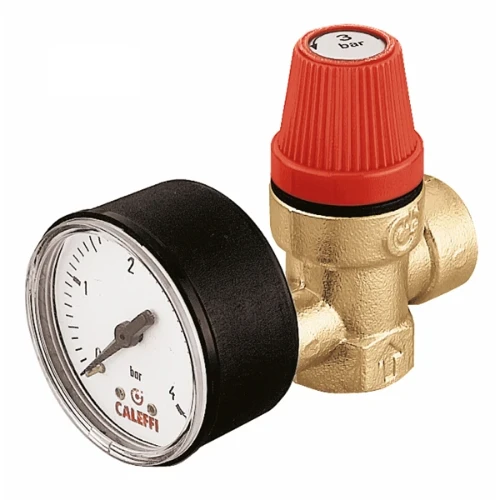 Caleffi 313 overdrukventiel met manometer FF 1/2 x 1/2 - 3 bar 313430
