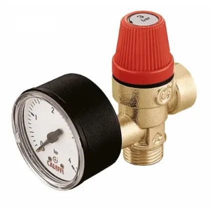 Caleffi 314430 Caleffi 311 overdrukventiel met manometer MF 1/2 x 1/2 - 3 bar
