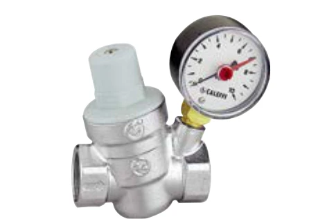 Caleffi 533 drukregelaar FF 3/4 x 3/4 - 1-6 bar - met manometer - chroom 533251