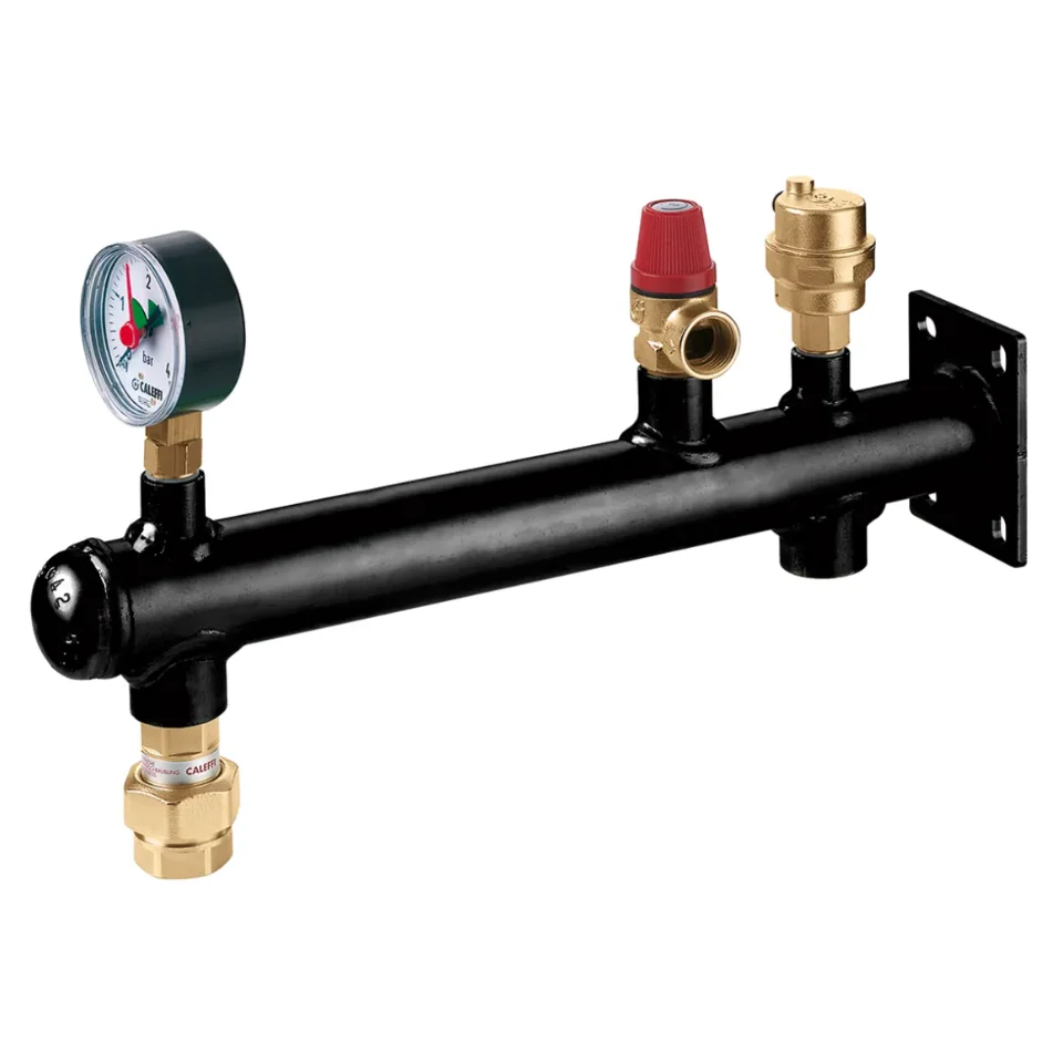 Caleffi Aansluitcombinatie staal vr drukvat overdrukklep,manom., autom. klep caleffi 335633