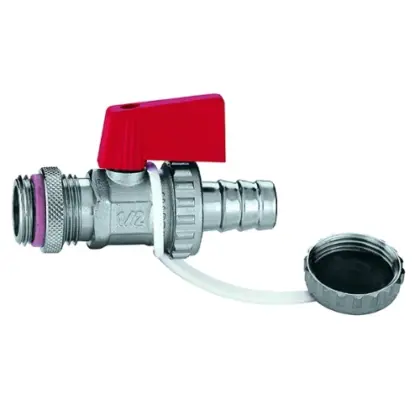 Caleffi DE538410 Caleffi 538 vul- en aflaatkraan voor ketel 1/2 M - chroom