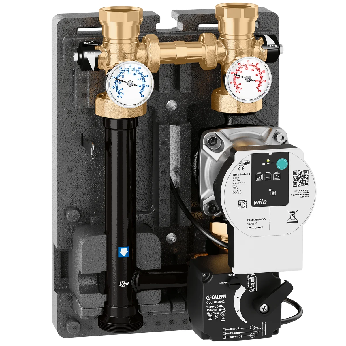 Caleffi Gemotoriseerde pompgroep 1 1/4 DN25 INT125 25/9 230V caleffi 167662HE4