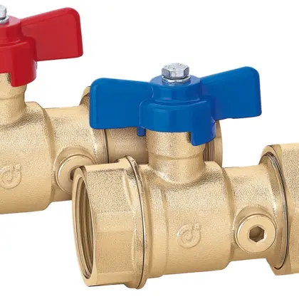 Caleffi Vlinderkraan met volle doorlaat DN 1"x5/4" FM PN10 met thermometeraansl. Caleffi 391 391067S1