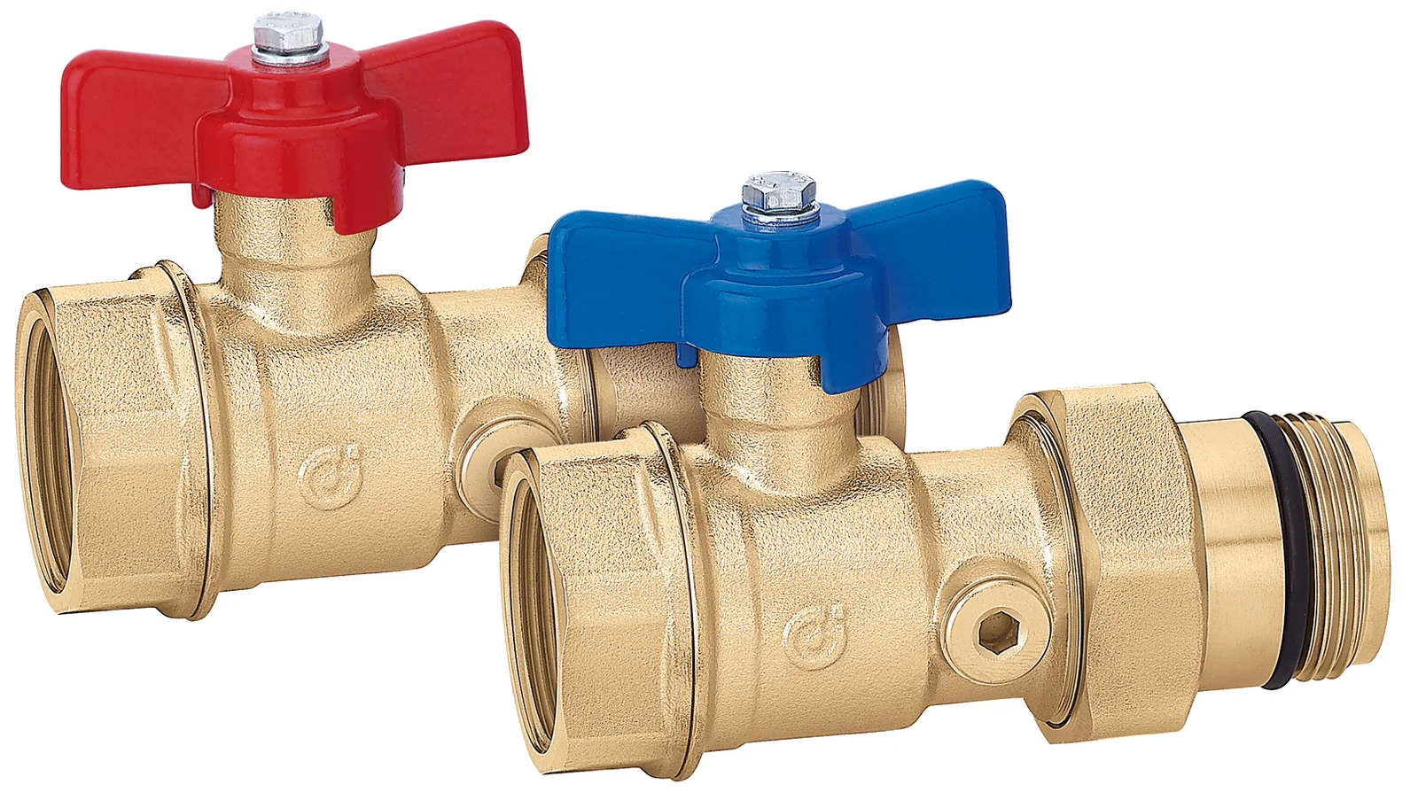 Caleffi Vlinderkraan met volle doorlaat DN 1"x5/4" FM PN10 met thermometeraansl. Caleffi 391 391067S1