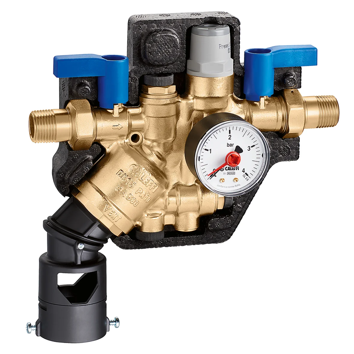 Caleffi Vulcombinatie 1/2" buitendraad conisch BSPT-R (ISO 7-1 / EN 10226-1) 10bar 580011