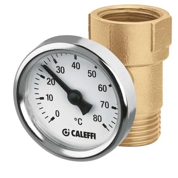 Caleffi Koppeling m/thermometer 1/2 m x 1/2 f Caleffi 657400