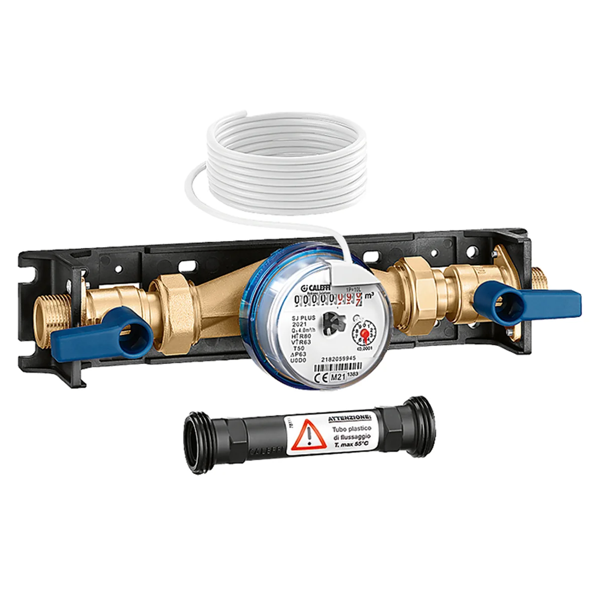 Caleffi Koud water meter 3/4 afsluitkranen met  plaatselijke aflezing caleffi 700052