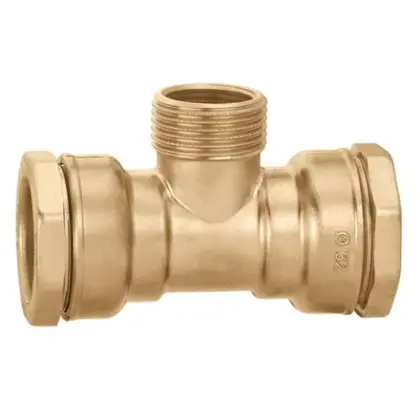 Caleffi Knelovergangs-T-stuk messing 32 x 1" x 32 M (drink)water Caleffi Deca 865 865632