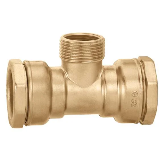 Caleffi Knelovergangs-T-stuk messing 50 x 6/4" x 50 M (drink)water Caleffi Deca 865 865850