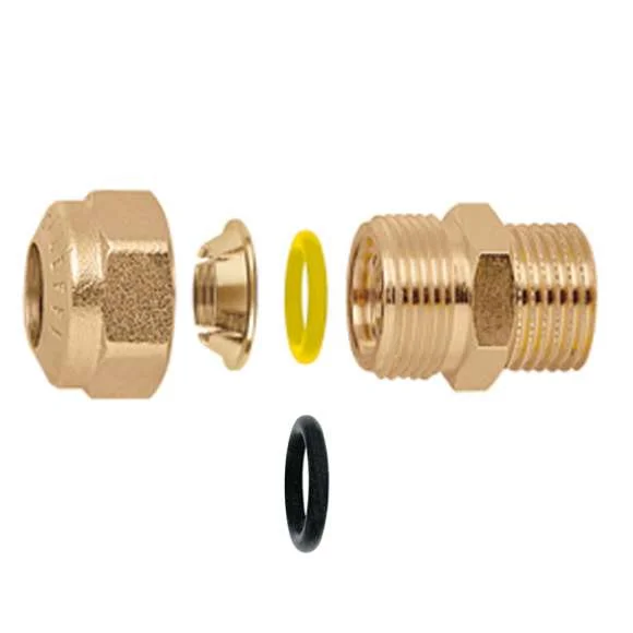 Caleffi Knelovergangsstuk messing 18mm x 1/2" M gas Caleffi 904 904418