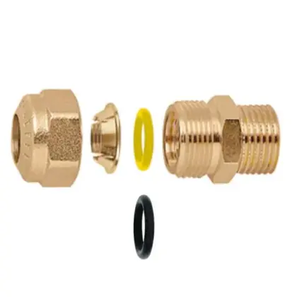 Caleffi Knelovergangsstuk messing 22mm x 3/4" M gas Caleffi 904 904522