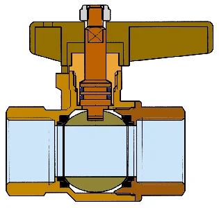 Cimberio Gaskraan met volle doorlaat DN 6/4" FF PN5 Cimberio 802FP 802FP-1040