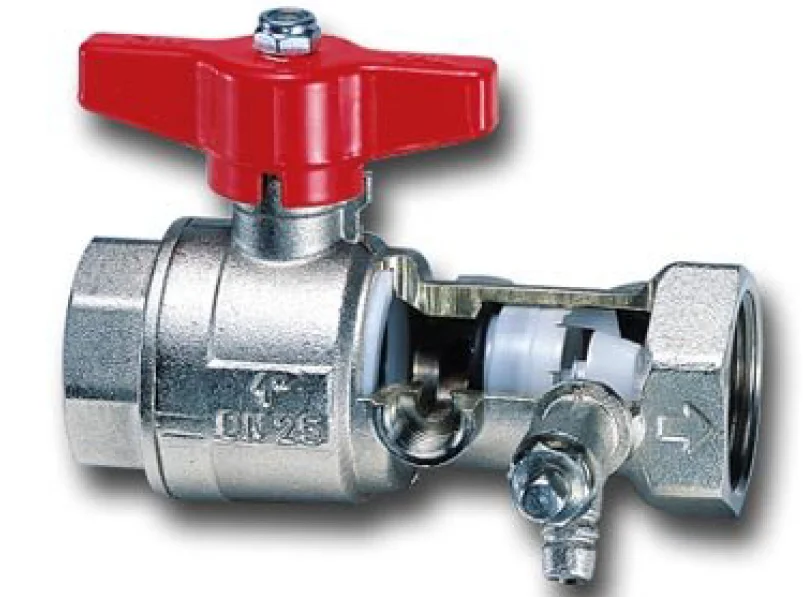 Cimberio Vlinderkraan met volle doorlaat DN 1/2" FF PN16 met terugslagklep met aftapmogelijkheid (aansluiting) niet pidpa gekeurd Cimberio 212 212-2095