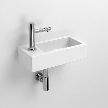 Clou Flush 3 handenwasser 360 x 180 x 90 mm - waskom rechts - wit - keramiek - met kraangat - zonder overloop - met plug CL/03.03032-1