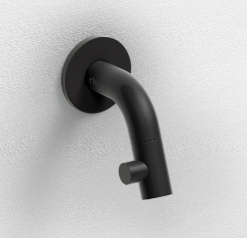 Clou CL/06.05.001.21 Clou Kaldur koudwaterkraan wandmodel - uitloop 74 mm - zwart mat