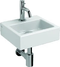 Clou InBe handenwasserset 1 handenwasser keramiek 280 x 265 x 90 mm - wit - met kraangat - met koudwaterkraan chroom - met afvoerplug - met sifon chroom IB/03.03099