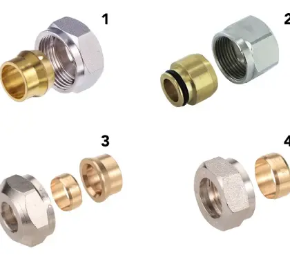 Comap 835415 Comap 835 klemkoppeling M22 x 15 mm - voor koper buis - vernikkeld
