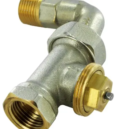 Comap R809604QC Comap 809GCB thermostatiseerbare rechte radiatorkraan met bocht 1/2 x 1/2 - vernikkeld