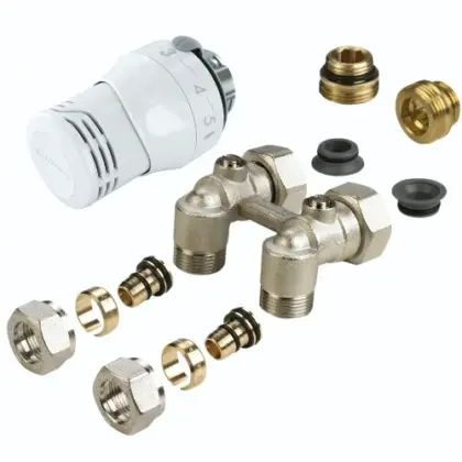 Comap RK1001001 Comap 9169FEM aansluitset voor ventielradiatoren muuraansluiting Senso28 thermostaatknop en koppelingen M22x16/2 alu