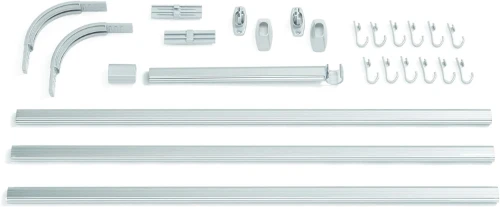 Coram 276623005 Coram Sealskin Easy Roll combi systeem voor verschillende opstellingen - incl 12 gordijnhaken - aluminium