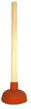 DBJ 120920001 DBJ toiletontstopper 140 mm - rood - met houten steel