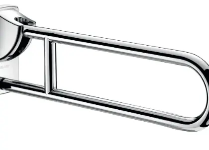 Delabie 510160P Delabie opklapbare handgreep 32 x 650 mm - gepolijst inox - met verborgen bevestiging