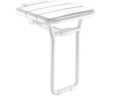 Delabie 510400 Delabie aluminium opklapbare douchezitje met voet 360 x 407 x 480 mm - wit