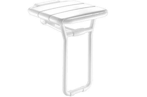 Delabie 510400 Delabie aluminium opklapbare douchezitje met voet 360 x 407 x 480 mm - wit