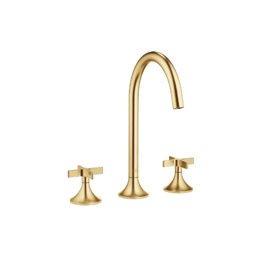 Dornbracht 20713809-28 DORNBRACHT VAIA 3-gats wastafelmengkraan met afvoergarnituur messing geborsteld