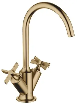 Dornbracht 22513809-39 Dornbracht Vaia wastafelmengkraan met automatische lediging - Brushed Dark Brass