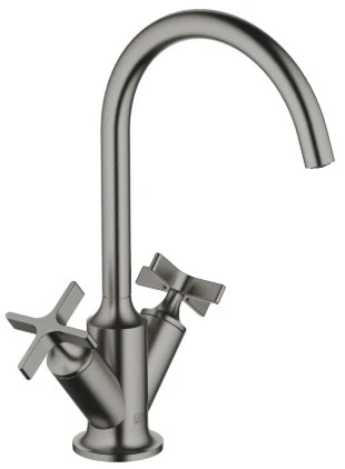 Dornbracht Vaia wastafelmengkraan met automatische lediging - Brushed Dark Platinum 22513809-99
