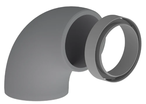 Duco 0000-4571 Duco DucoFlex Star geïsoleerde ventiltatiebocht 90° met koppelstuk - 160 mm