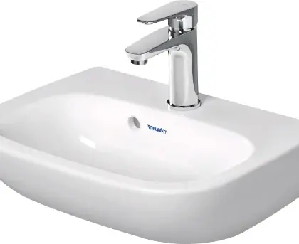 Duravit D-code handenwasser 450 x 340 mm - wit - met kraangat - met overloop 07054500002