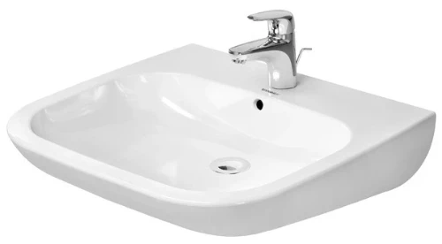 Duravit 23126000002 Duravit D-Code Vital wastafel 600 x 555 mm - wit - met kraangat - met overloop
