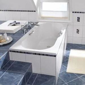 Duscholux 603.242000.001 Duscholux Ancona Vario bad acryl 1800 x 800 mm - wit - zonder poten - met 2 verchroomde grepen