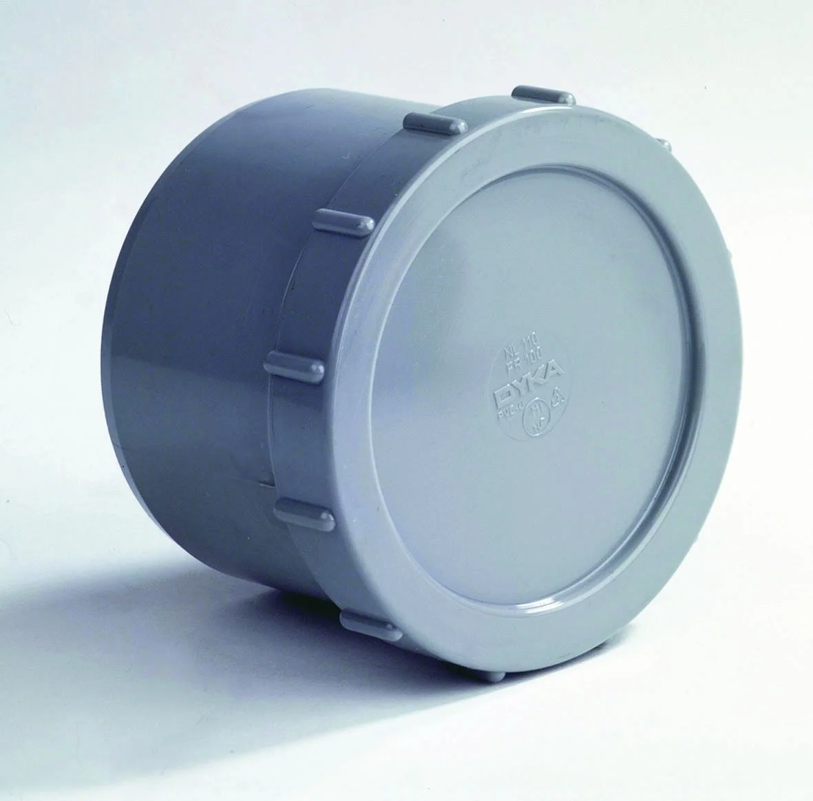 Dyka PVC eindstop met schroefdeksel 110mm grijs BENOR-keur afvoer/sanitair 20022432