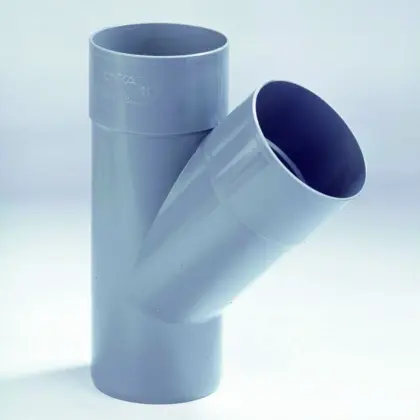 Dyka PVC lijm-T-stuk 45° 100mm FFM grijs regenwater (HWA) 20021731