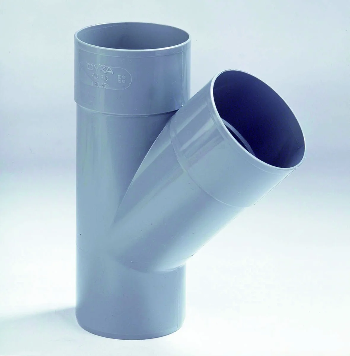 Dyka PVC lijm-T-stuk 45° 80mm FFM grijs regenwater (HWA) 20021725