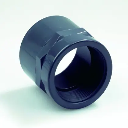 Dyka PVC lijmovergangsstuk 50mm x 6/4" F PN16 grijs riolering 20023954