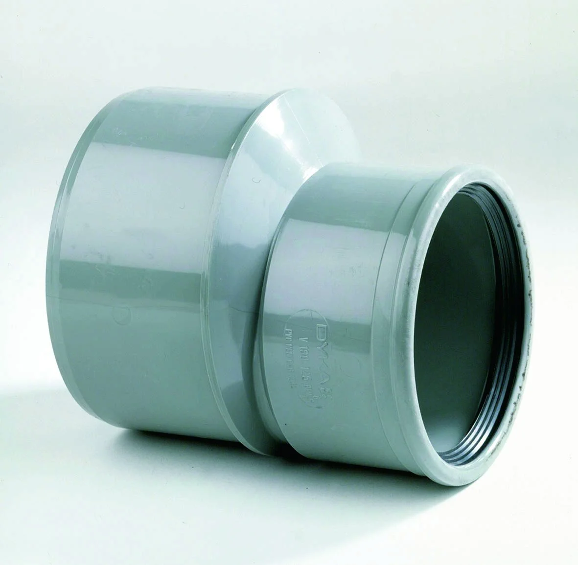 Dyka Polyvinylchlorid (PVC) manchetverloopmof 160x110mm MF excentrisch SN4 (SDR41) grijs riolering Dyka 20023010